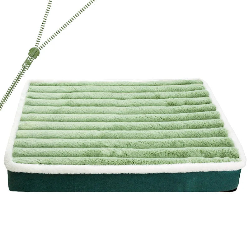 Coussin chien déhoussable vert